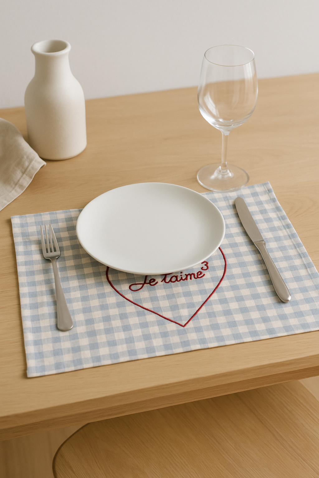 Set de table coton brodé style rétro champêtre