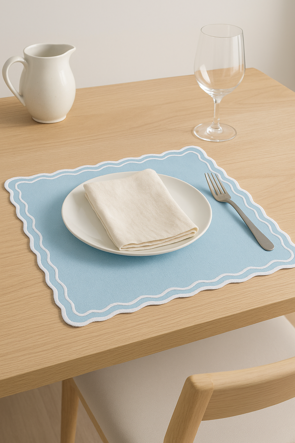 Set de table coton lin motif coquillage marin - vue 3 sur 2