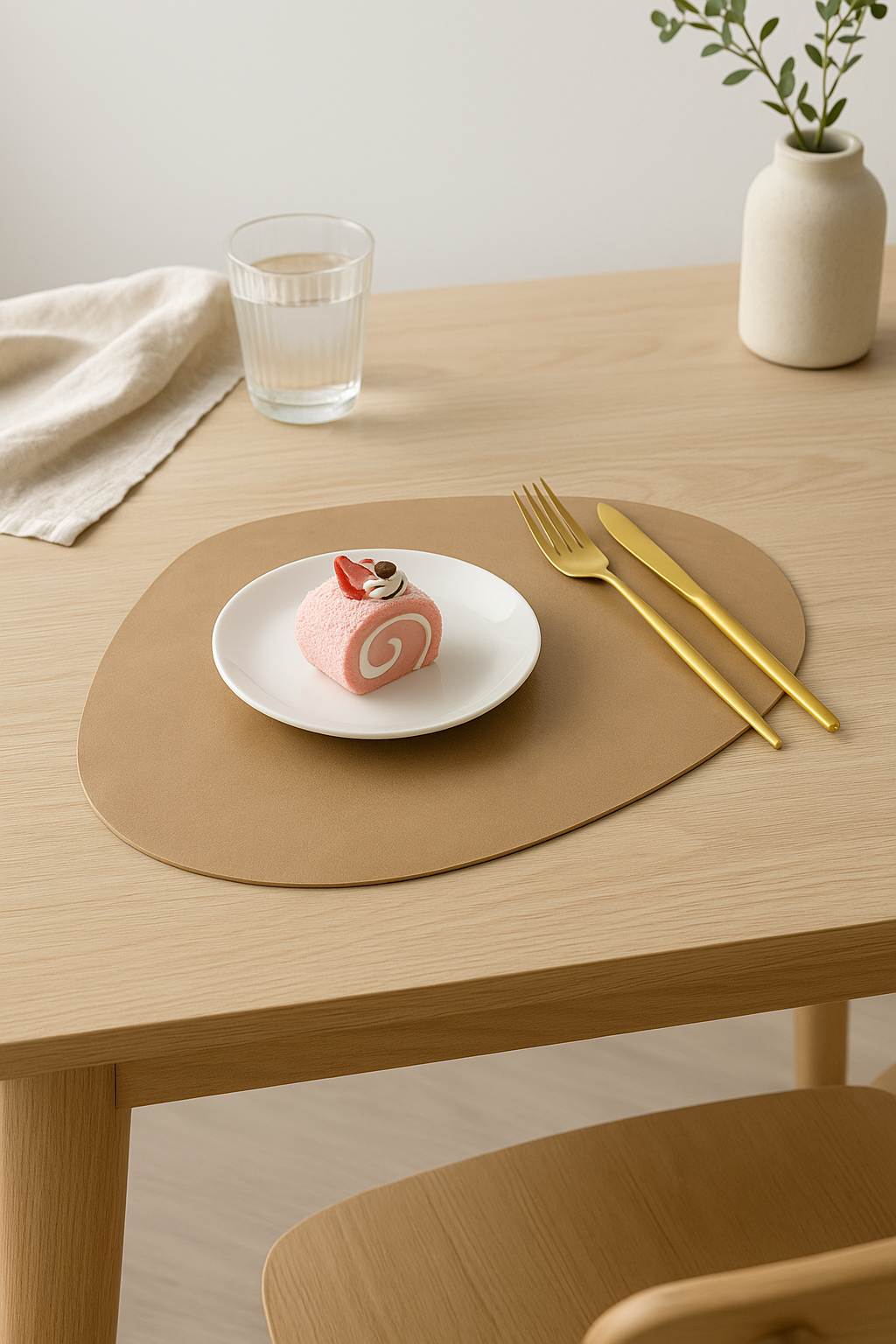 Set de table cuir pu forme feuille décoratif