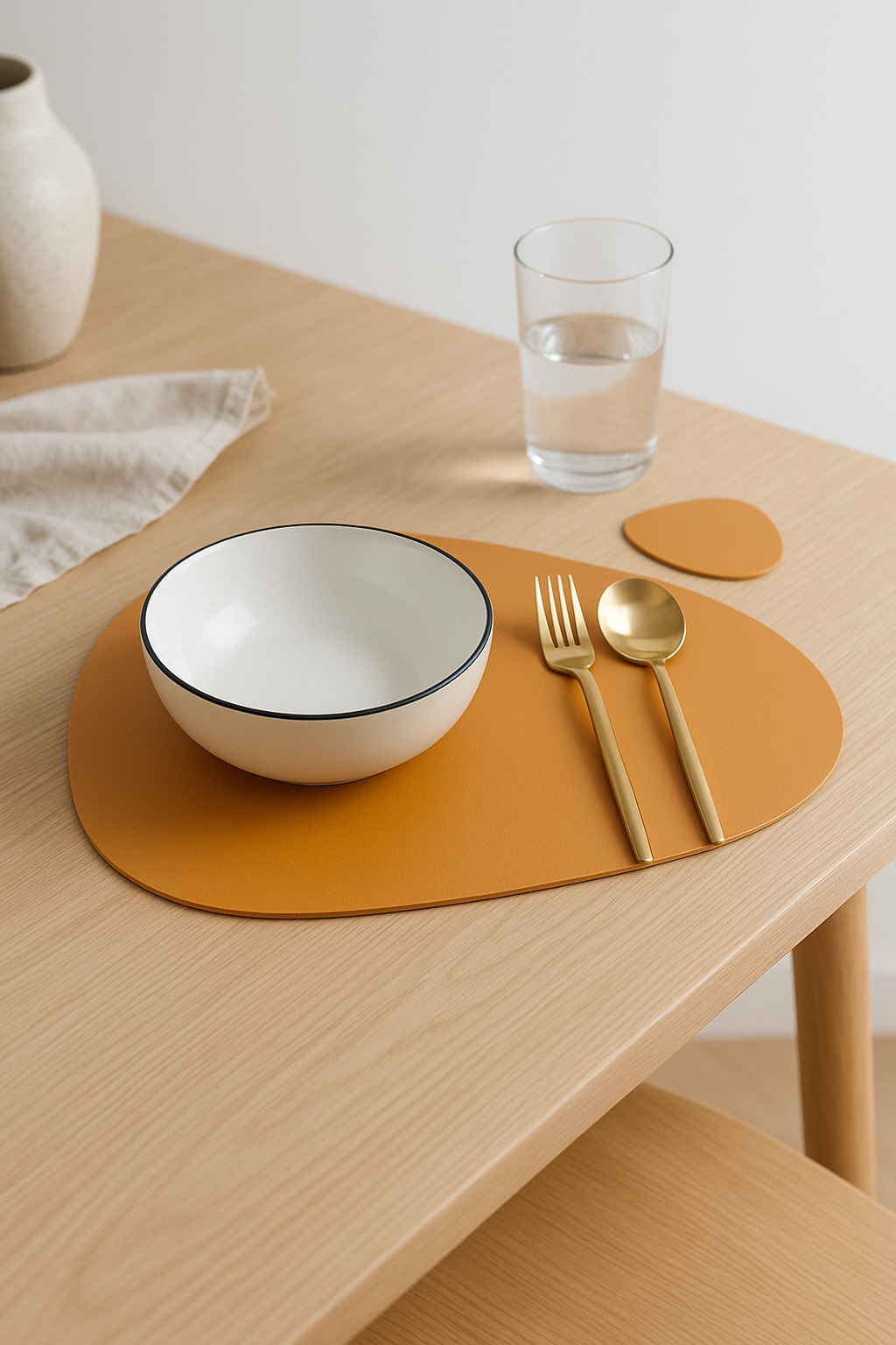 Set de table cuir pu irrégulier résistant eau