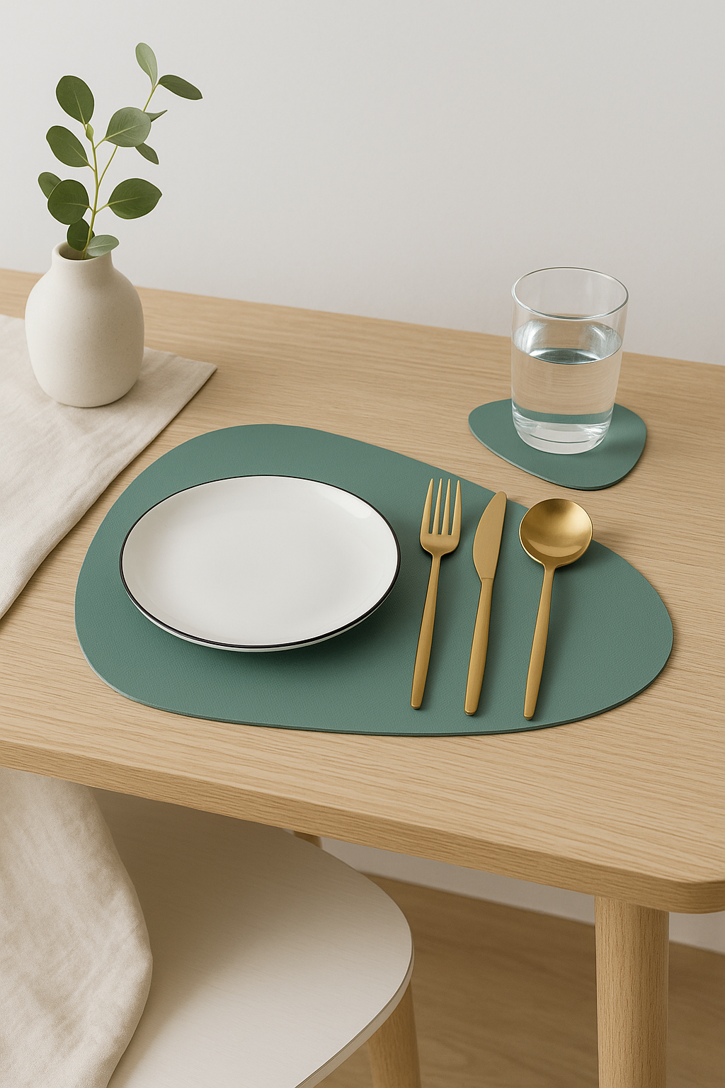 Set de table dessous de verre cuir pu - vue 3 sur 2
