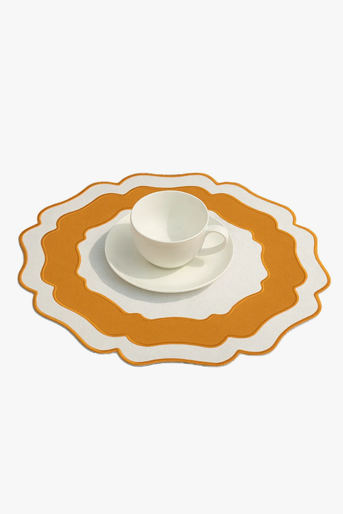 Set de table en lin brodé lavable classique