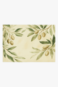 Set de table feuilles olivier style aquarelle lot