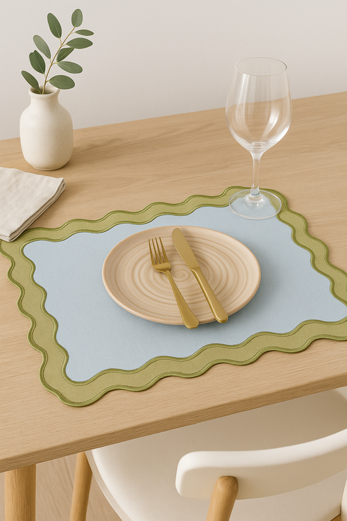 Set de table motif coquillage saint jacques coton