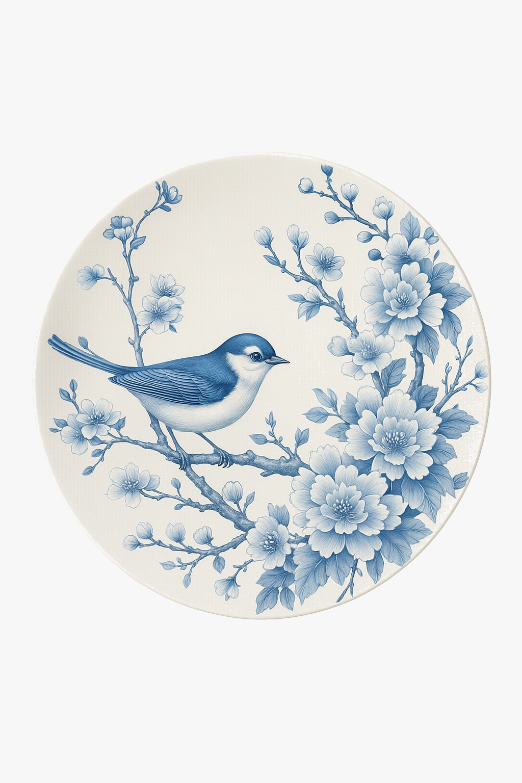 set de table motifs fleurs oiseaux style chinois