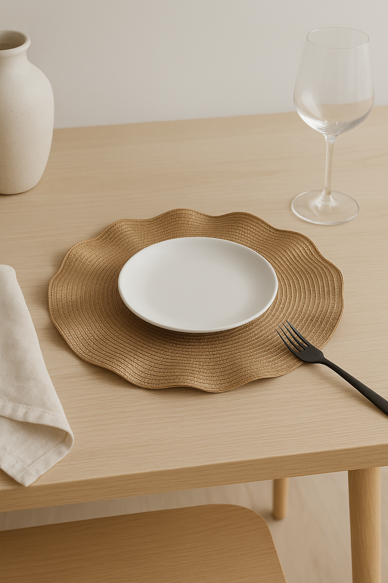 Set de table ondulés tressés modernes lavables lot