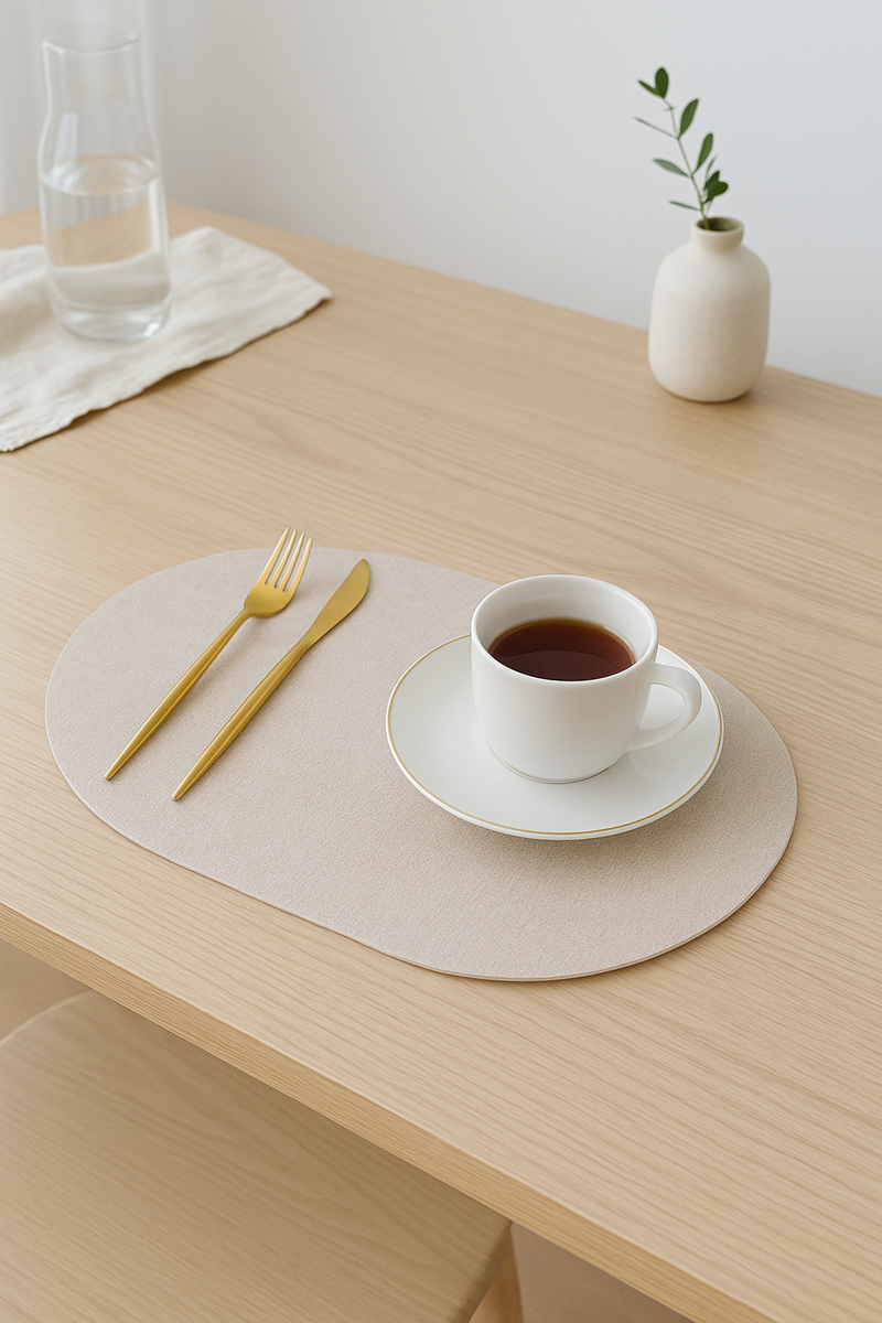 Set de table ovale similicuir antidérapant résistant chaleur