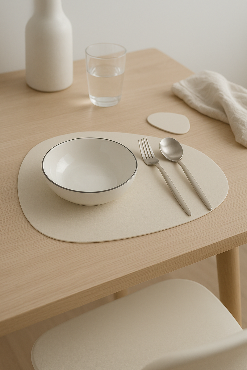 Set de table rond moderne lavable polyester cuisine