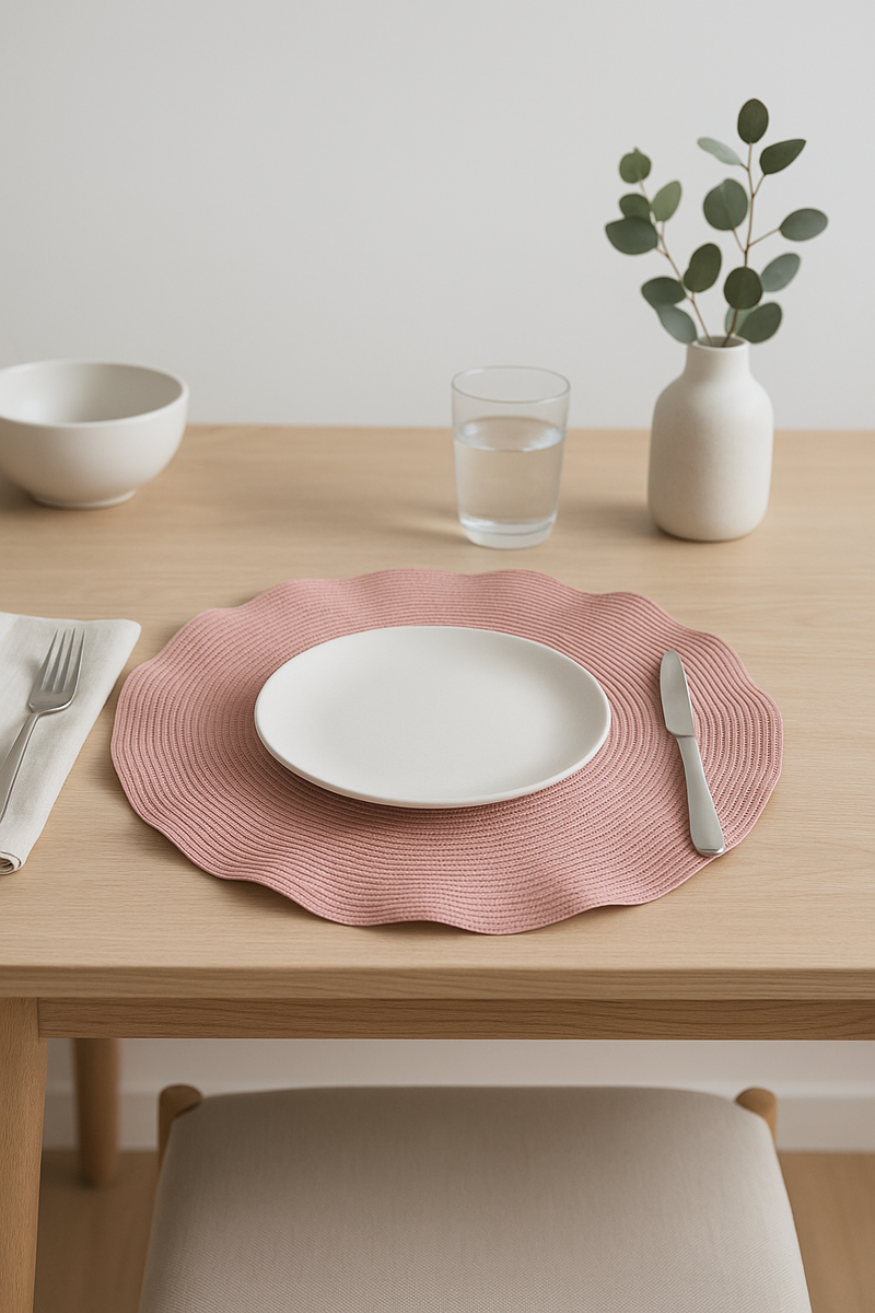 Set de table rond ondulé tressé style moderne