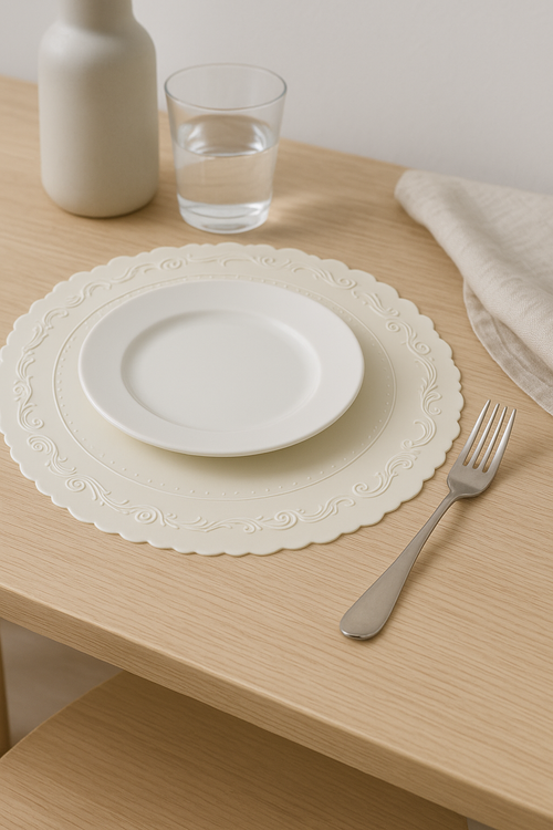 Set de table silicone antidérapant motif feuille tropicale