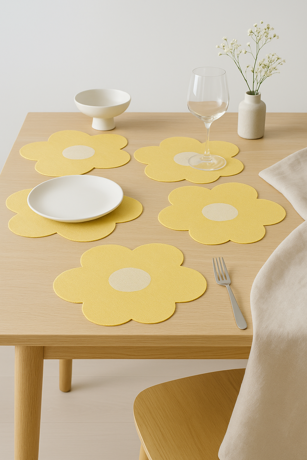 Set de table style prairie motifs floraux