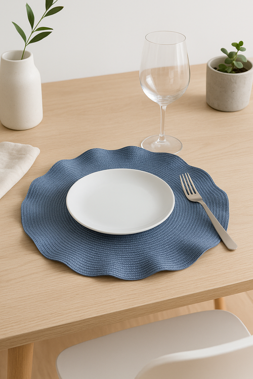 Set de table tressé ondulé lavable style moderne - vue 2 sur 2