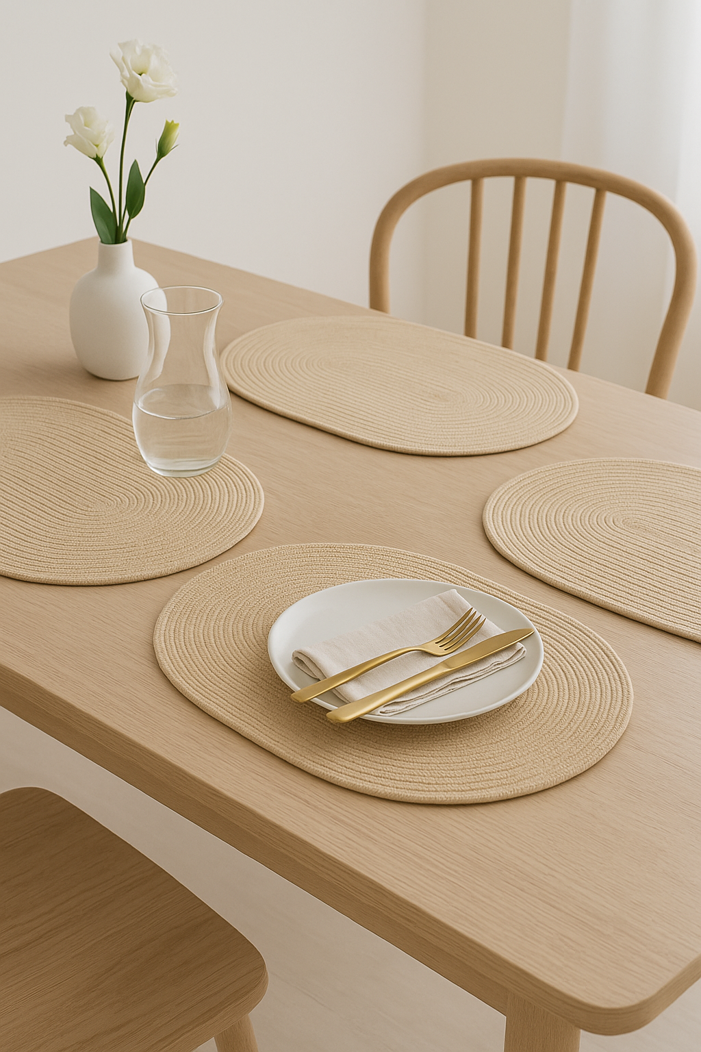Set de table tressé style japon lot quatre - vue 3 sur 2