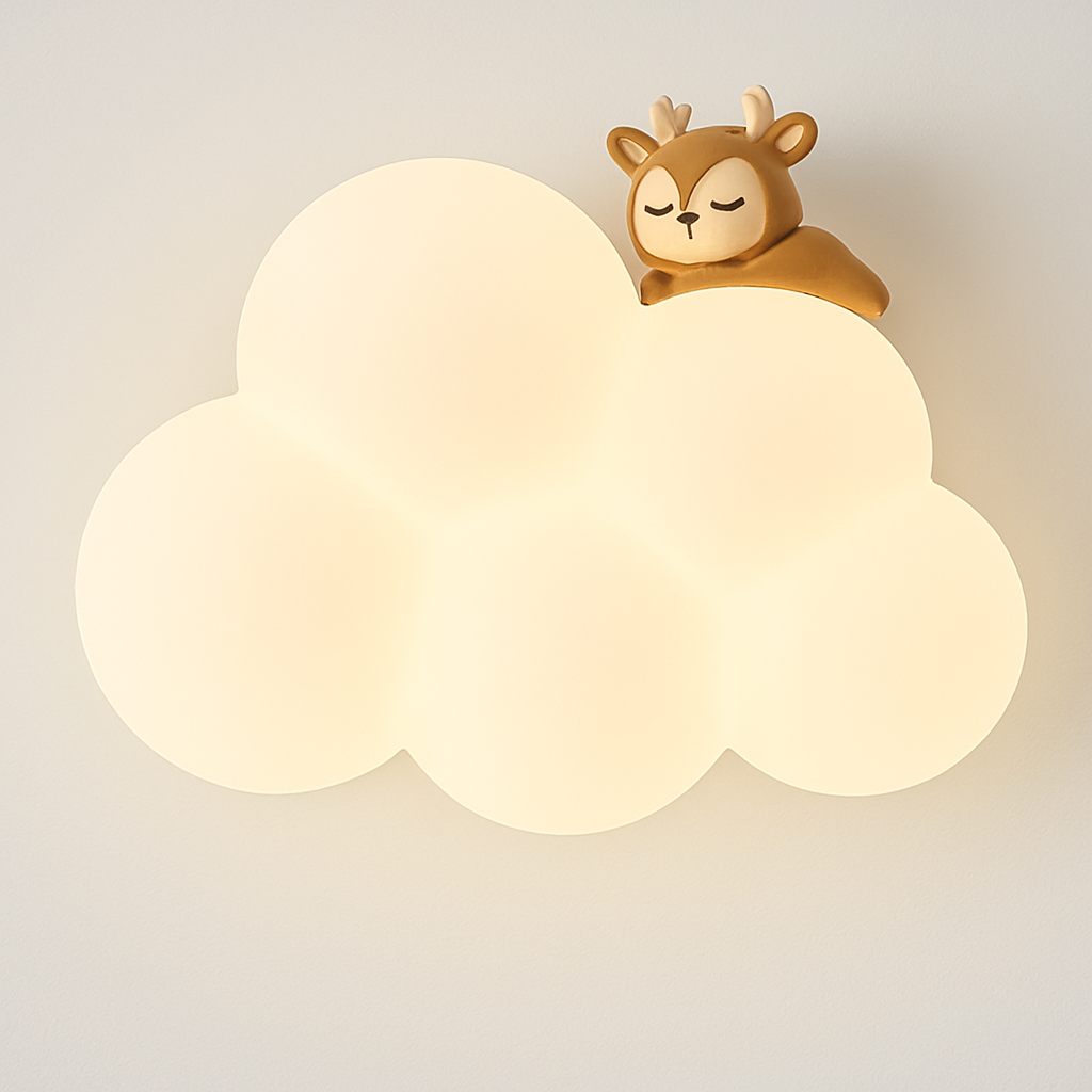 Singe Lumière Dessin Animé Animal Applique Nuage Blanc Applique Chambre D'enfant Veilleuse Chambre D'enfant Lampe De Chevet Protection Des Yeux - vue 7 sur 13