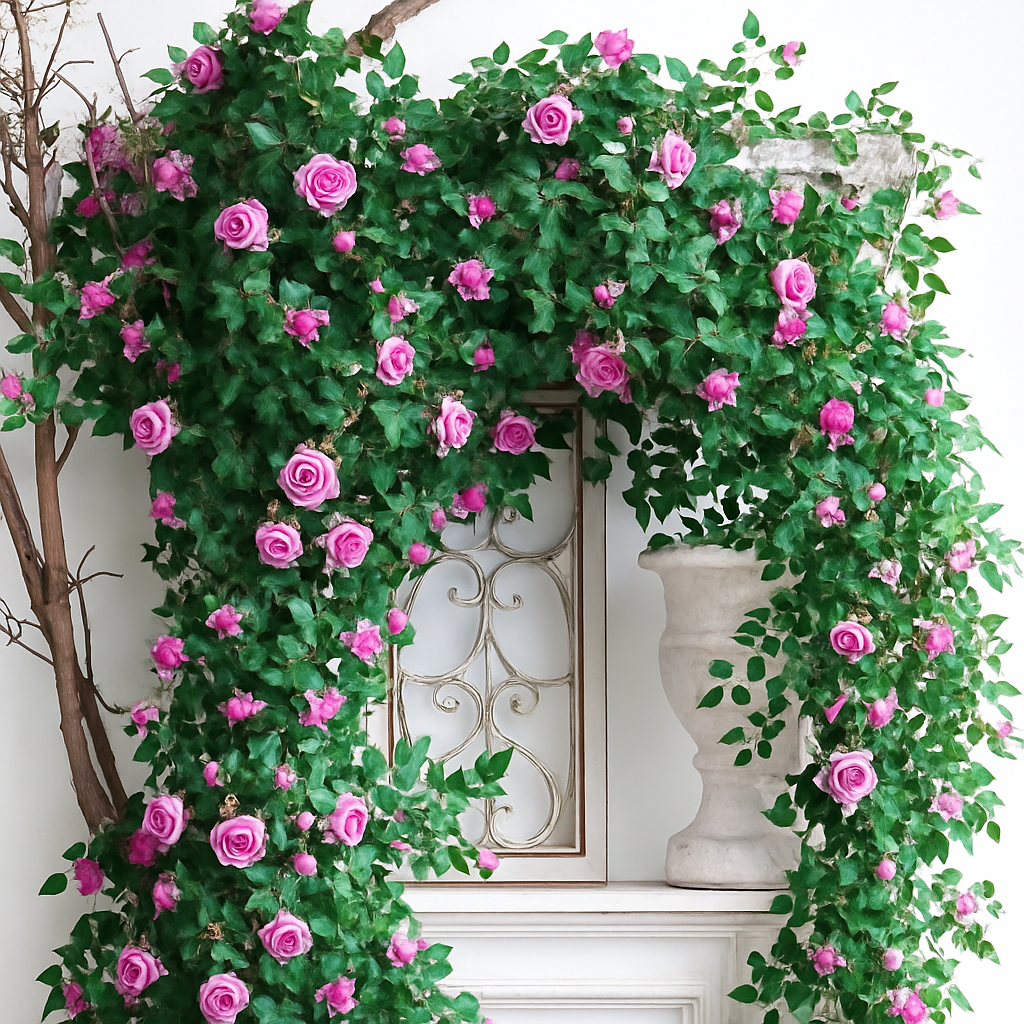 soie artificielle fleurs faux roses décoration élégante pour intérieur - vue 4 sur 11