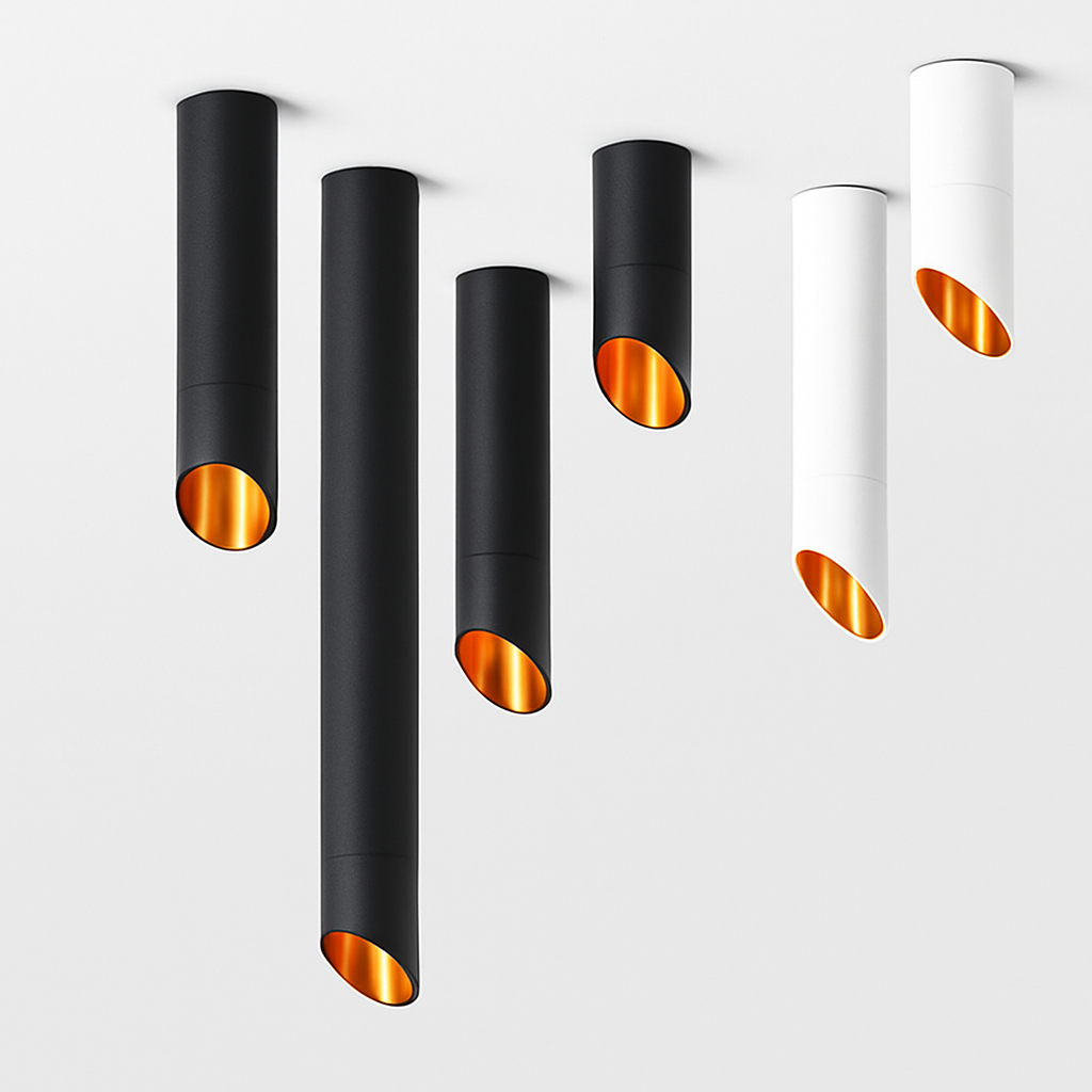 Spot design LED tube aluminium style géométrique - vue 4 sur 4