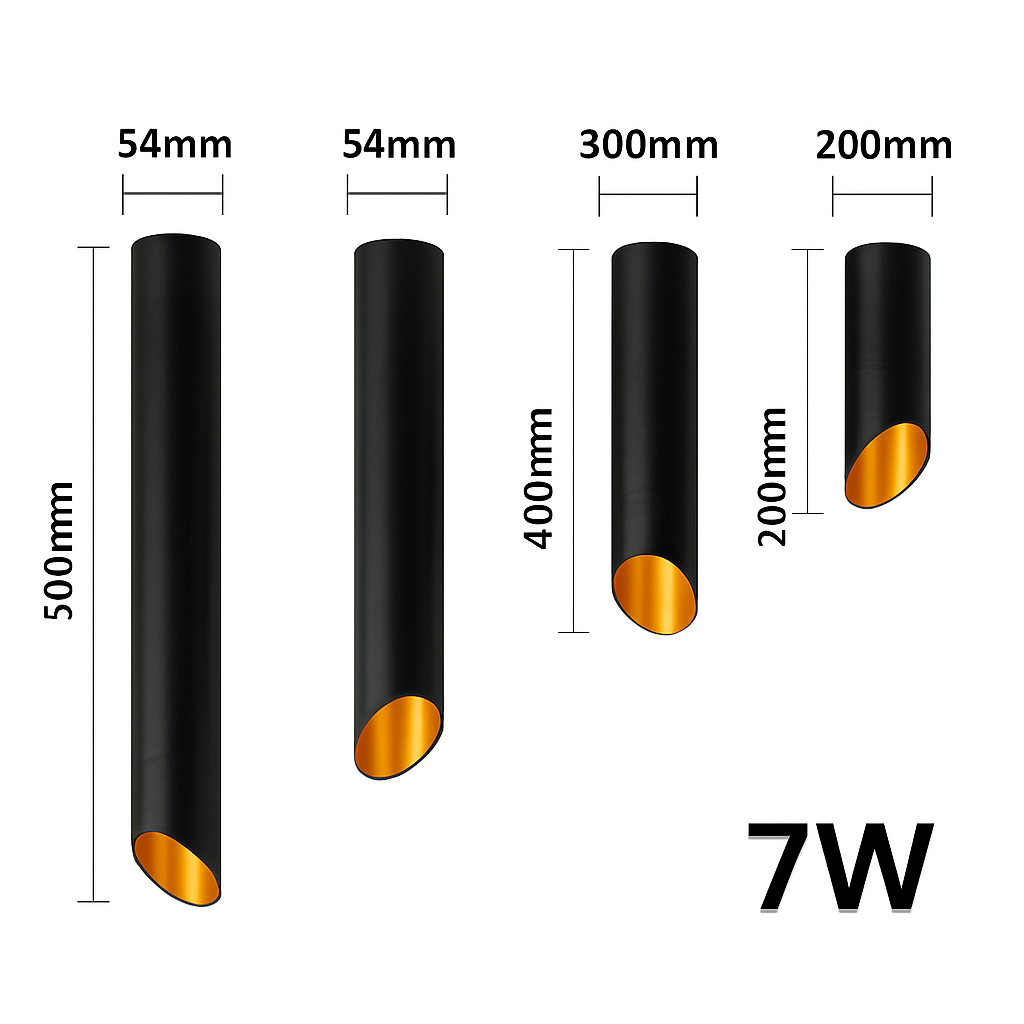 Spot design LED tube aluminium style géométrique - vue 5 sur 4