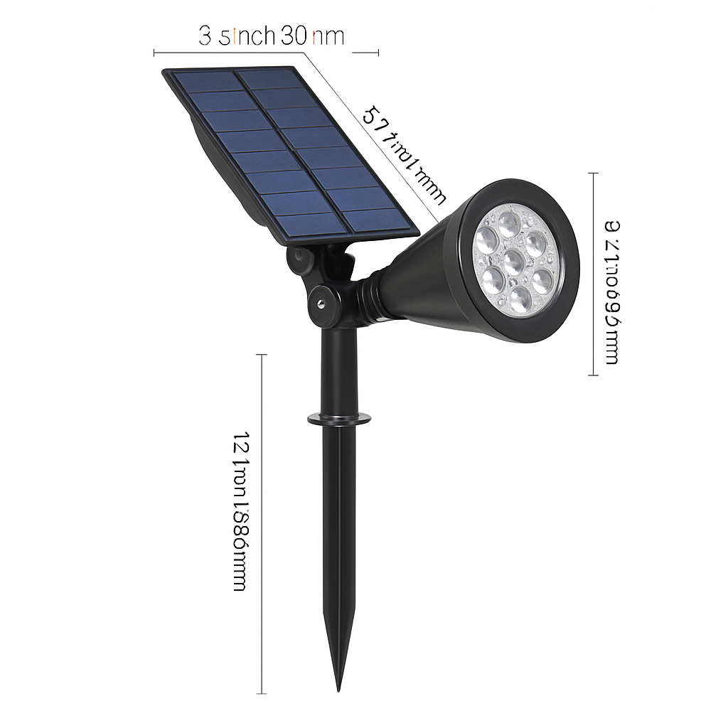 Spot dirigeable LED extérieur solaire à piquer (lot de 2) - vue 5 sur 4