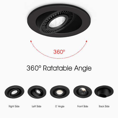 spot led encastrable rotatif 360 degrés pour intérieur