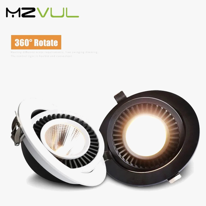 spot led encastrable rotatif avec intensité lumineuse réglable