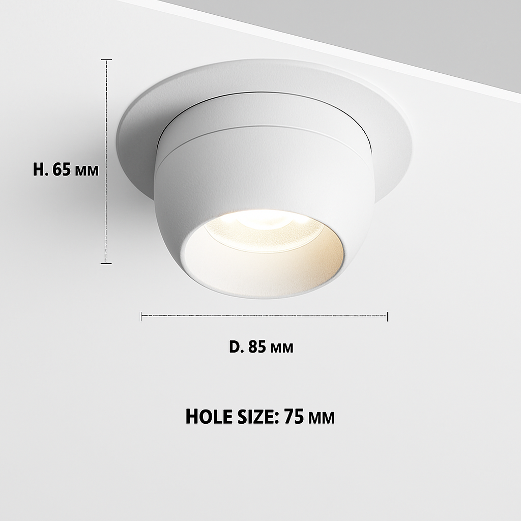 spot led encastrable rotatif à intensité variable éclairage intérieur - vue 4 sur 5