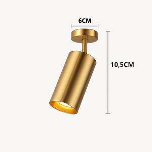 Moderner runder LED-Spot aus goldfarbenem Metall