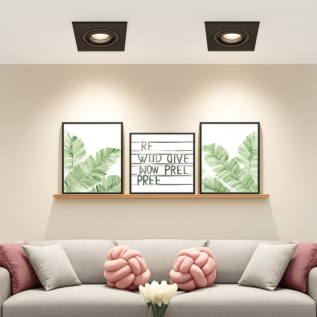 Spot moderne LED avec base carré et lumière rotative 360° Solal - vue 4 sur 6