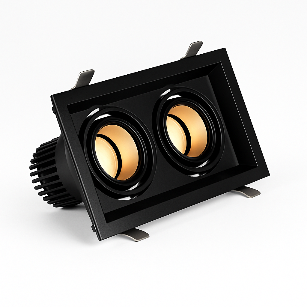 Spot moderne LED à focus réglable et forme encastrable carré Tiago - vue 6 sur 8