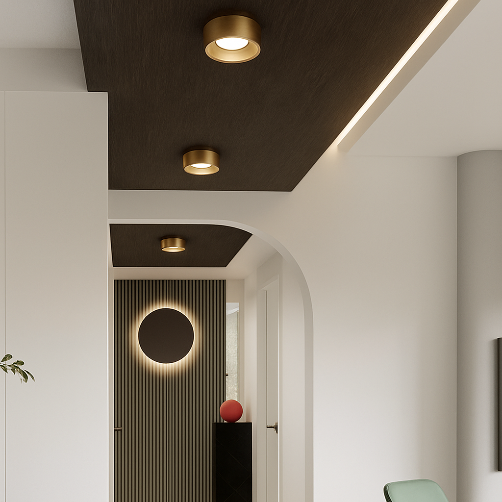 spots nordiques en cuivre led de luxe circulaires - vue 4 sur 9
