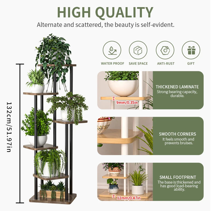 support en bois pour plantes et pots de fleurs intérieur