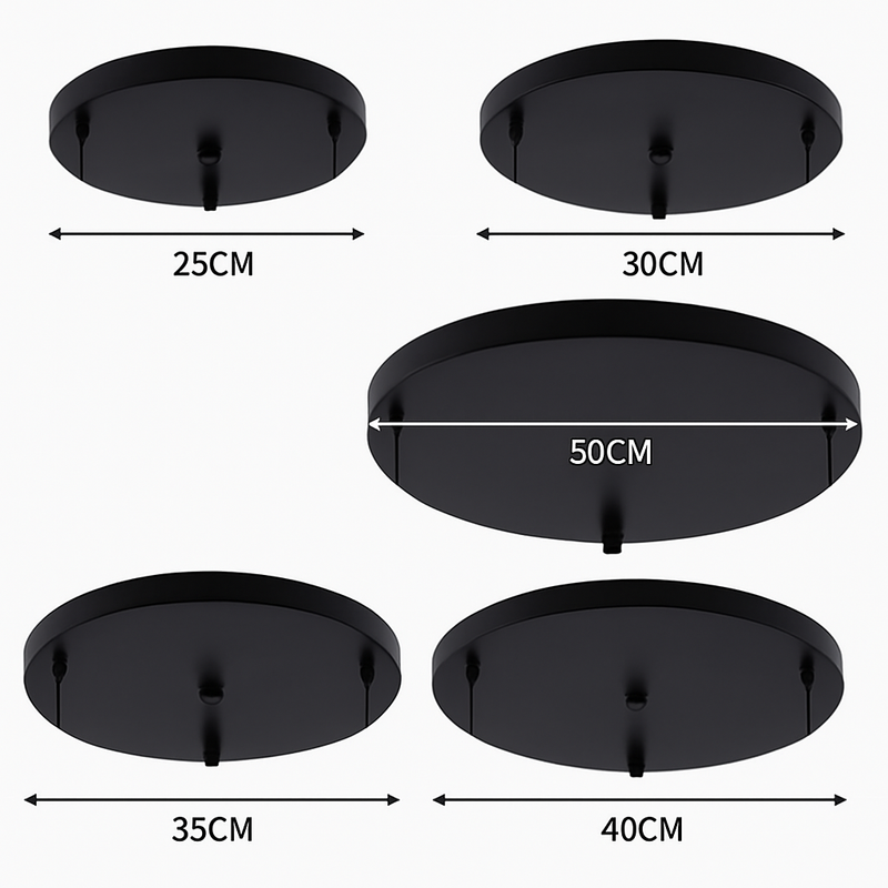 Support socle rond suspension jusqu'à 5 trous (noir ou blanc)