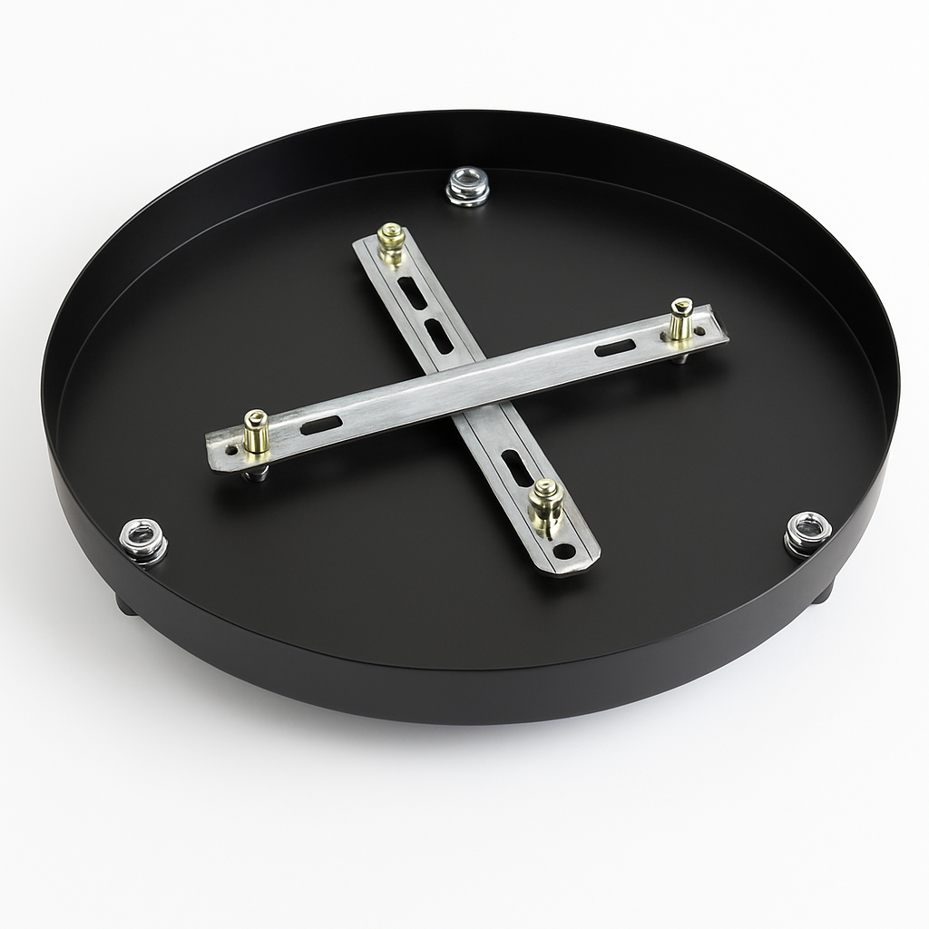 Support socle rond suspension jusqu'à 5 trous (noir ou blanc) - vue 8 sur 9
