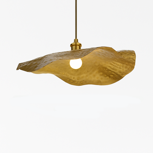 suspension artisanale martelée en forme de fleur lotus