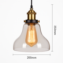 Suspension avec abat-jour en verre Loft