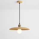 Pendelleuchte aus Holz in Ufo-Form
