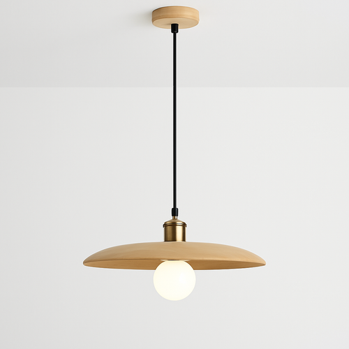 Pendelleuchte aus Holz in Ufo-Form - vue 3 sur 12
