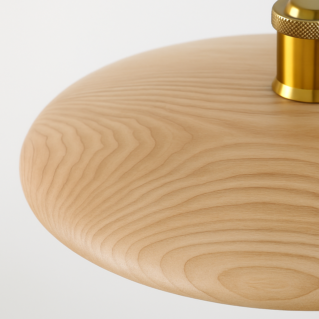 Pendelleuchte aus Holz in Ufo-Form - vue 3 sur 12