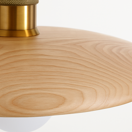 Pendelleuchte aus Holz in Ufo-Form - vue 5 sur 12
