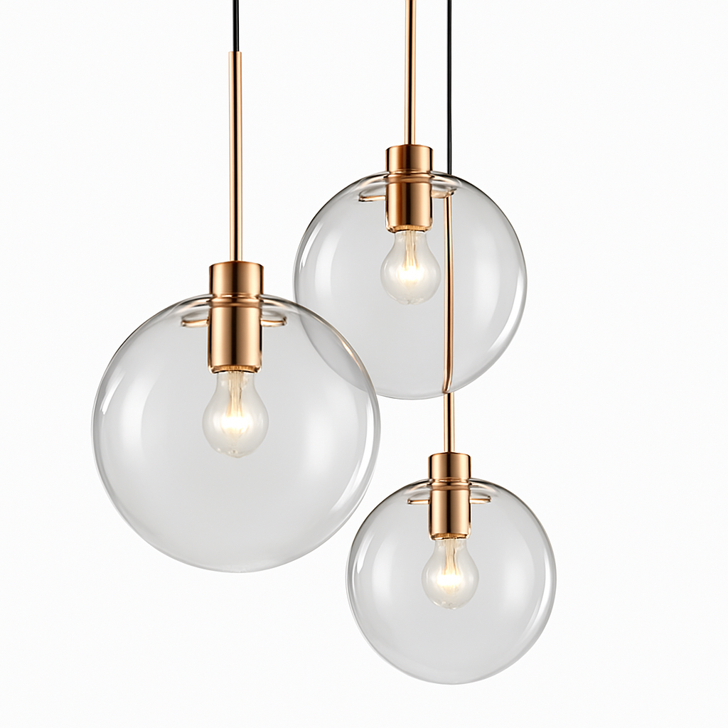 Suspension boules en verre et tige - vue 2 sur 22