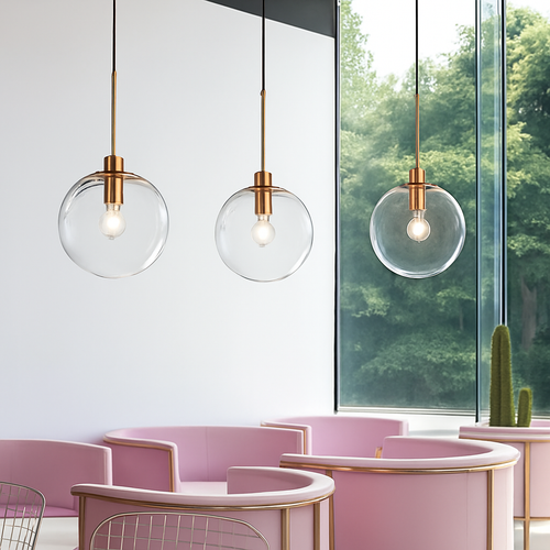Suspension boules en verre et tige