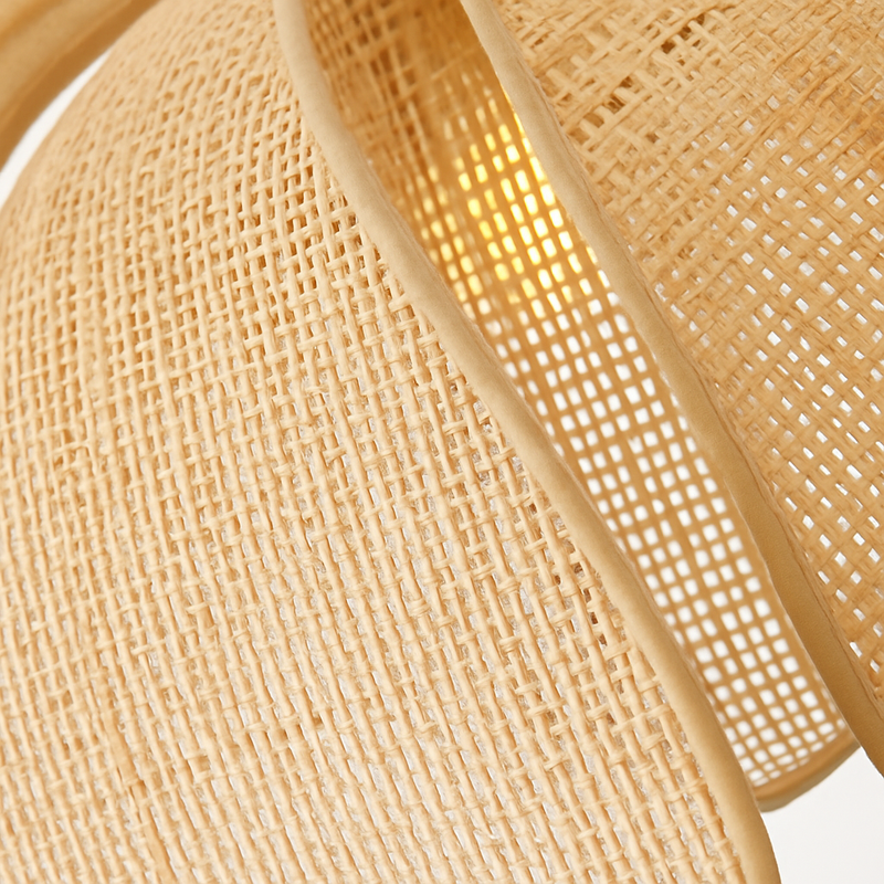 Suspension cannage Style chinois naturel rotin pétale