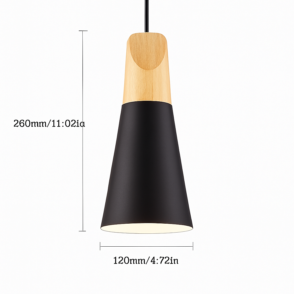Suspension conique en bois (plusieurs couleurs) - vue 6 sur 6