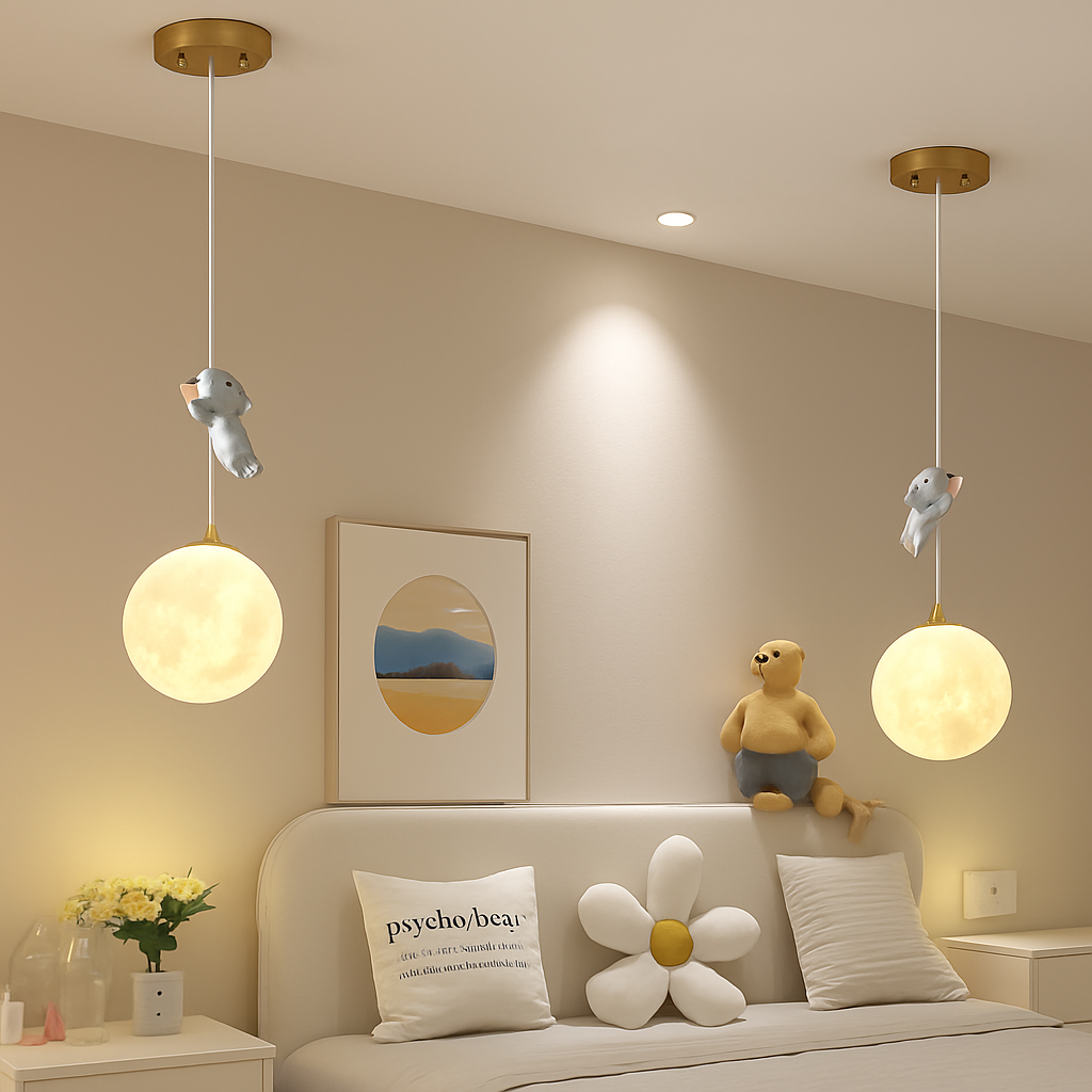 suspension créative astronaute pour chambre d'enfants décorative à led - vue 5 sur 6