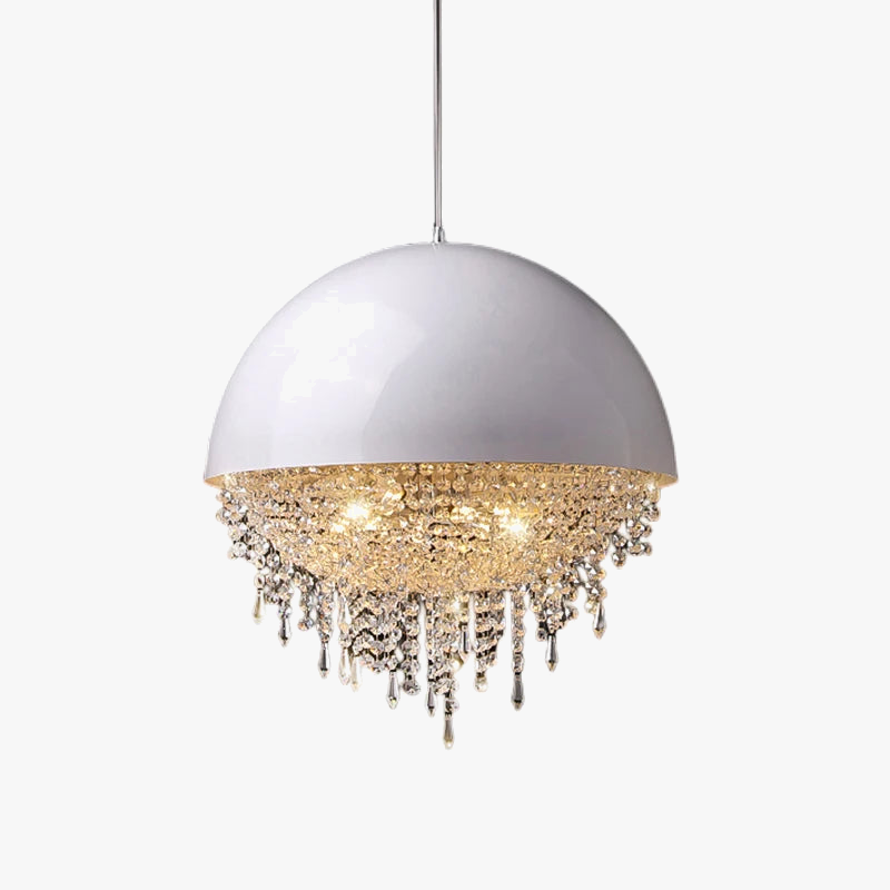 suspension créative en cristal hémisphère noir et blanc