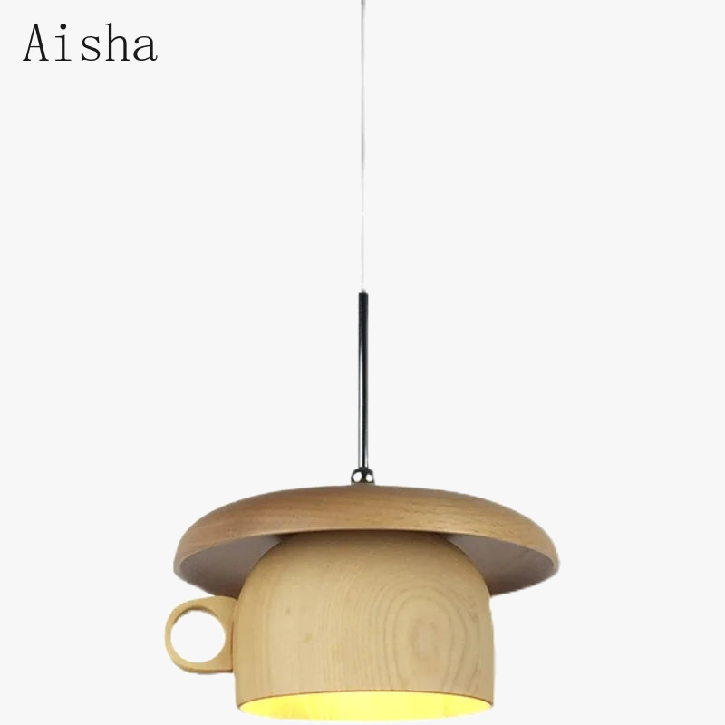 suspension créative en forme de tasse à café en bois