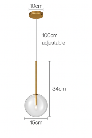 Design-Pendelleuchte mit hängender Glaskugel Dixie