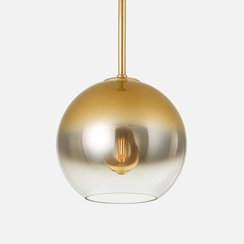 Suspension design boule en verre ambré Loft