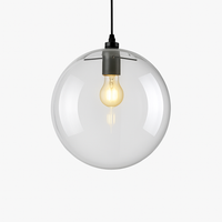 Suspension design boule en verre à LED rose gold ou noire