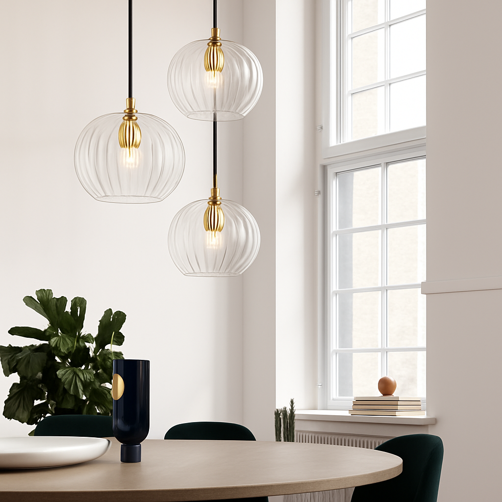 Suspension design boule nordique moderne en verre créative - vue 6 sur 15