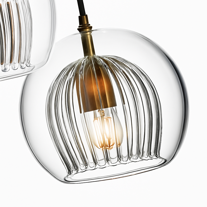 Suspension design boule nordique moderne en verre créative